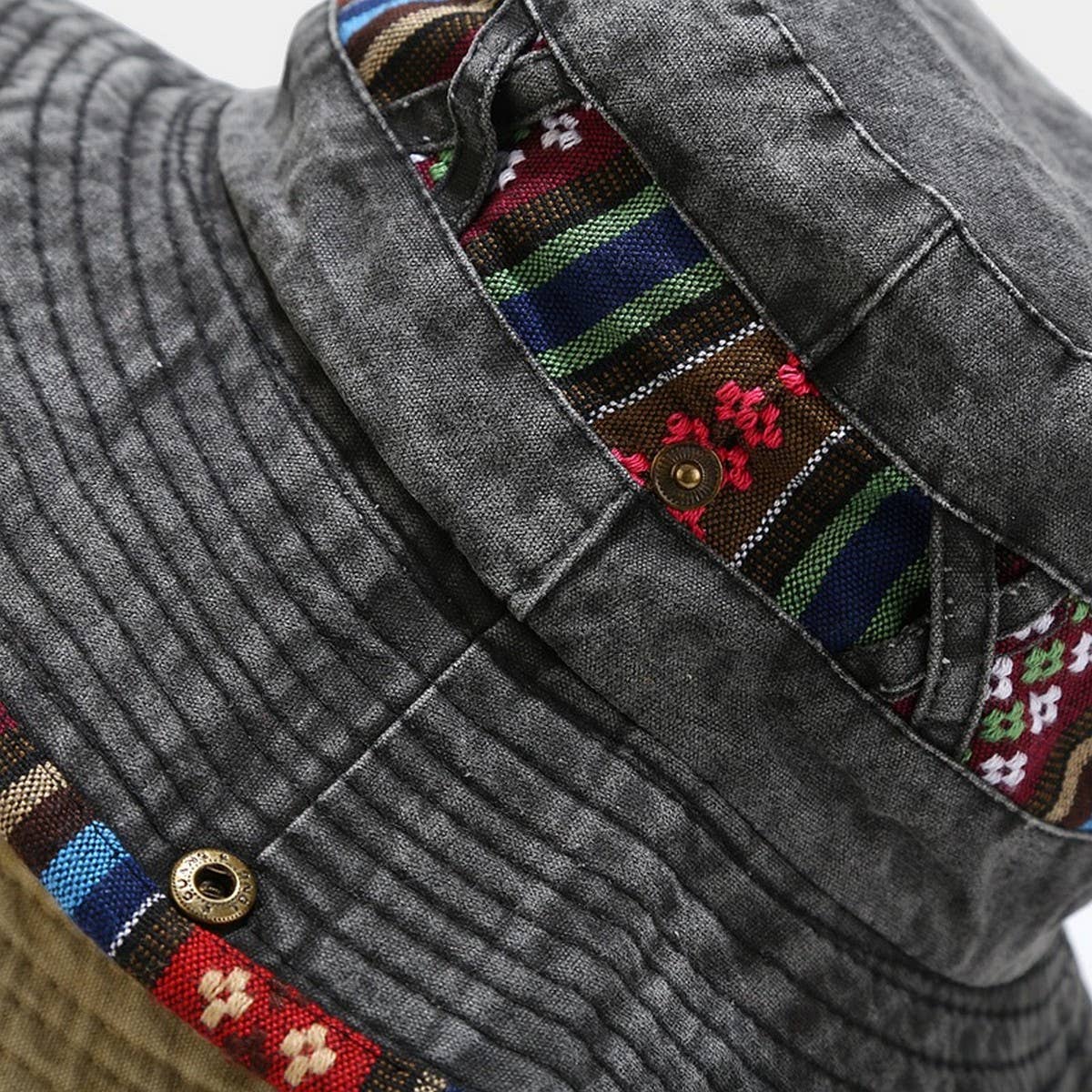 Ethnic Washed Fisherman Hat for Outdoor Sun_CWAH3787