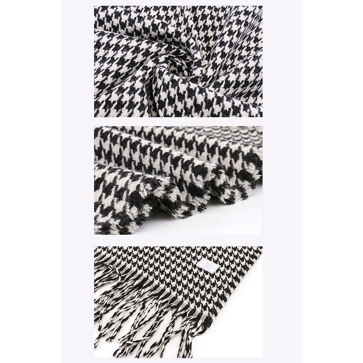 New Houndstooth Faux Cashmere Scarf for Women