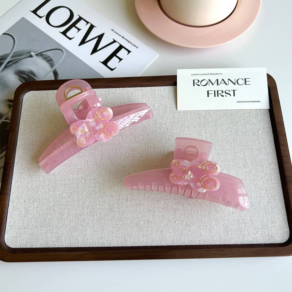 Sweet Bear Acetate Hair Claw Cute Medium Clip