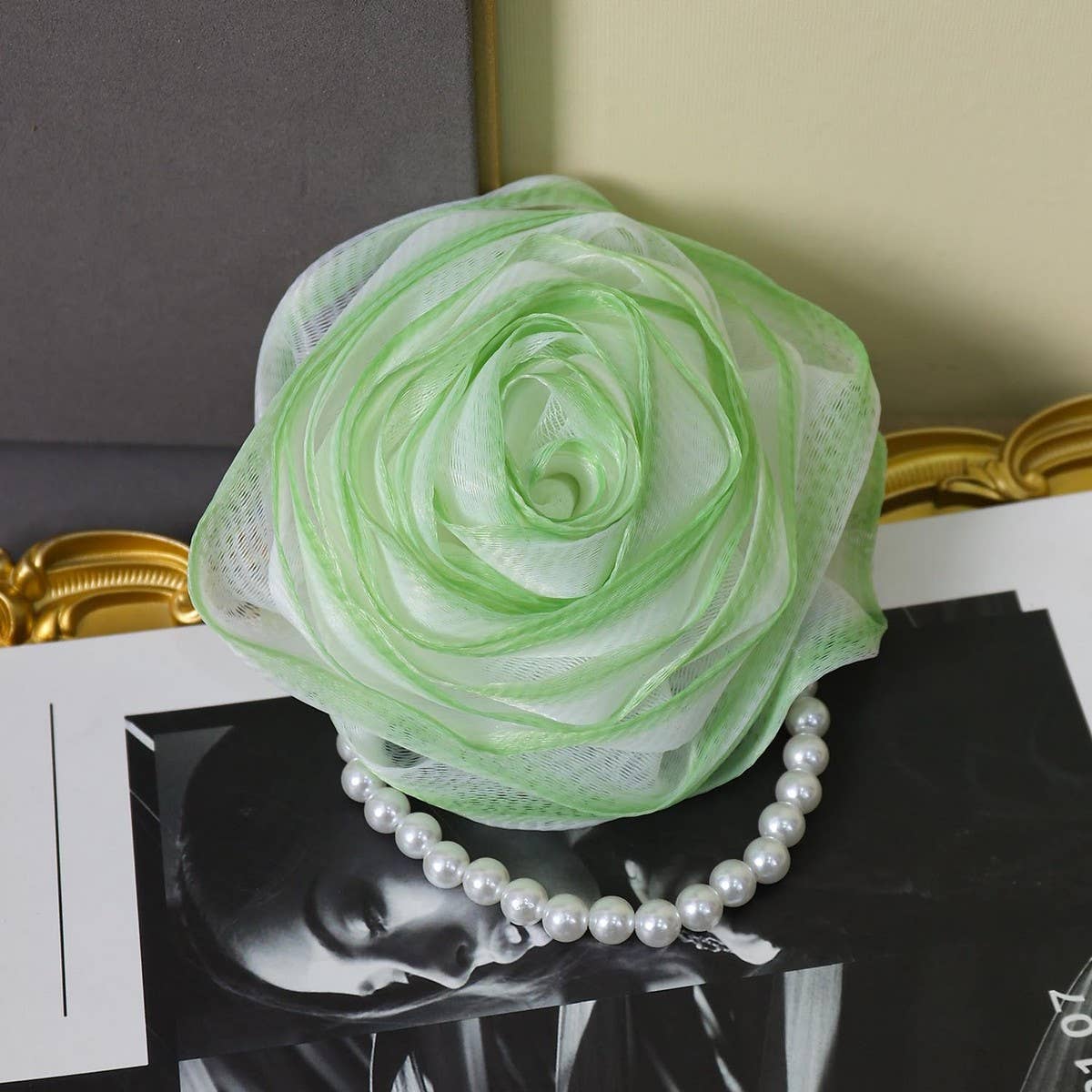 BATH POUF LARGE PEARL ROSE BATH POUF_CWMM3349