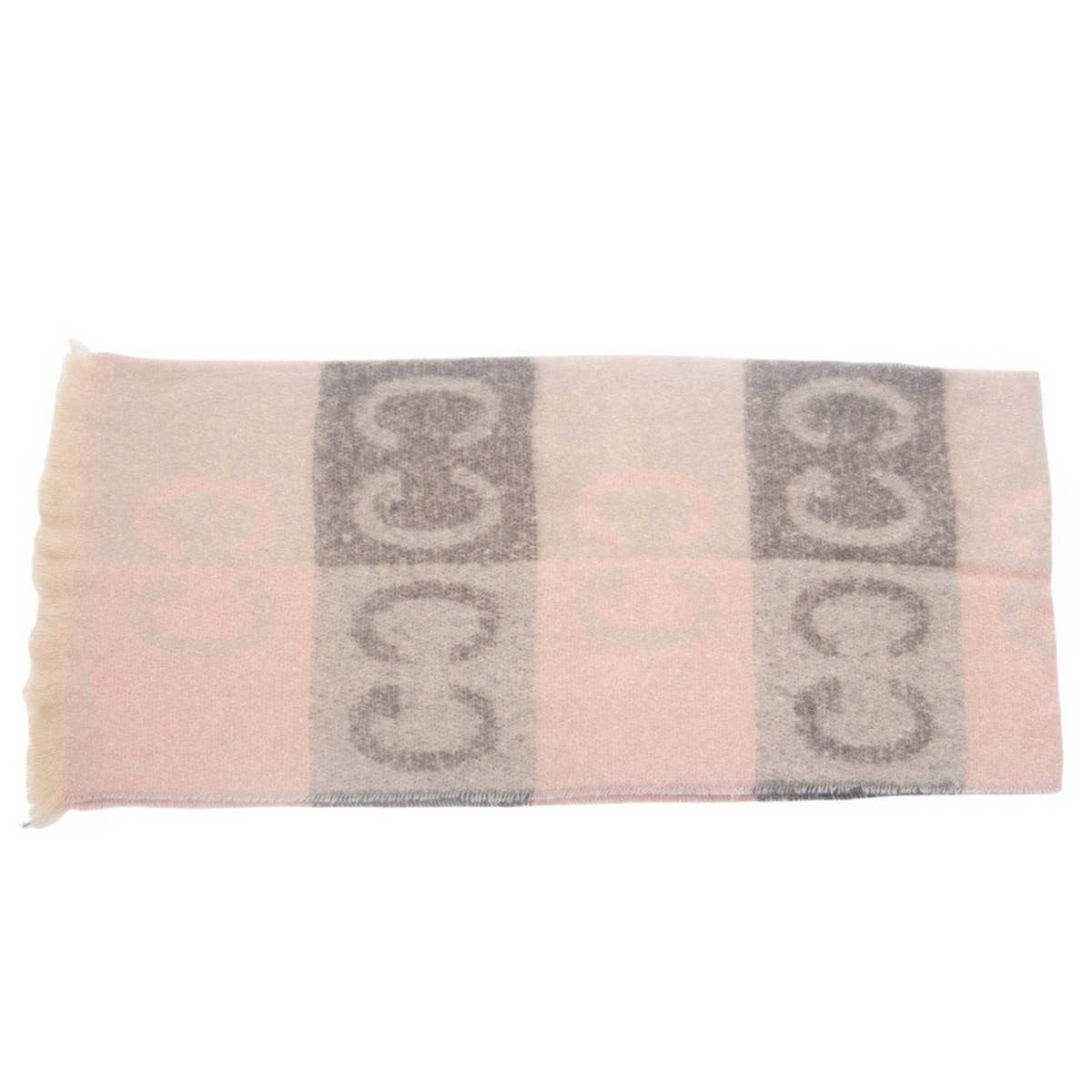 Letter Jacquard Scarf ? Winter Short Fringe Wrap