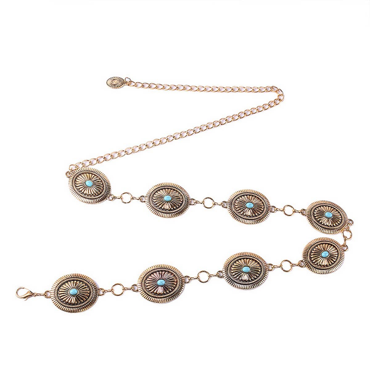 RETRO STYLE METAL OVAL BUCKLE WAIST CHAIN_CWABE0489