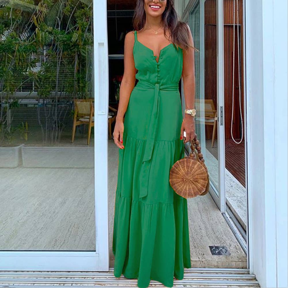 Fashionable and elegant halter long dress
