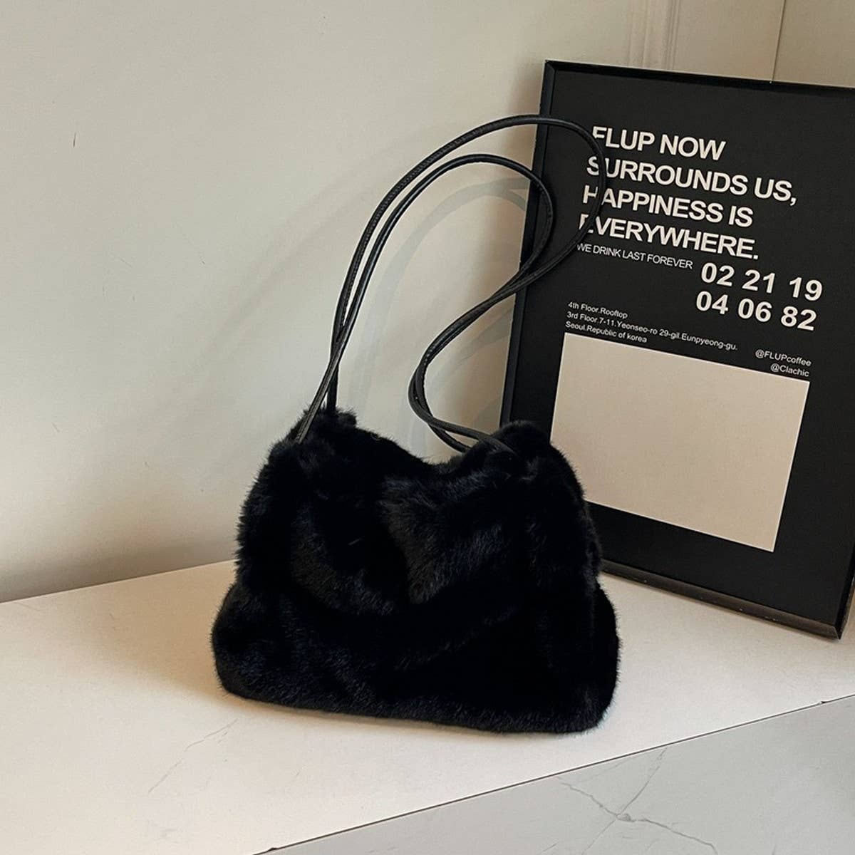WINTER FASHION SHOULDER BAG SOFT CASUAL PLUSH BAG_CWAB3919