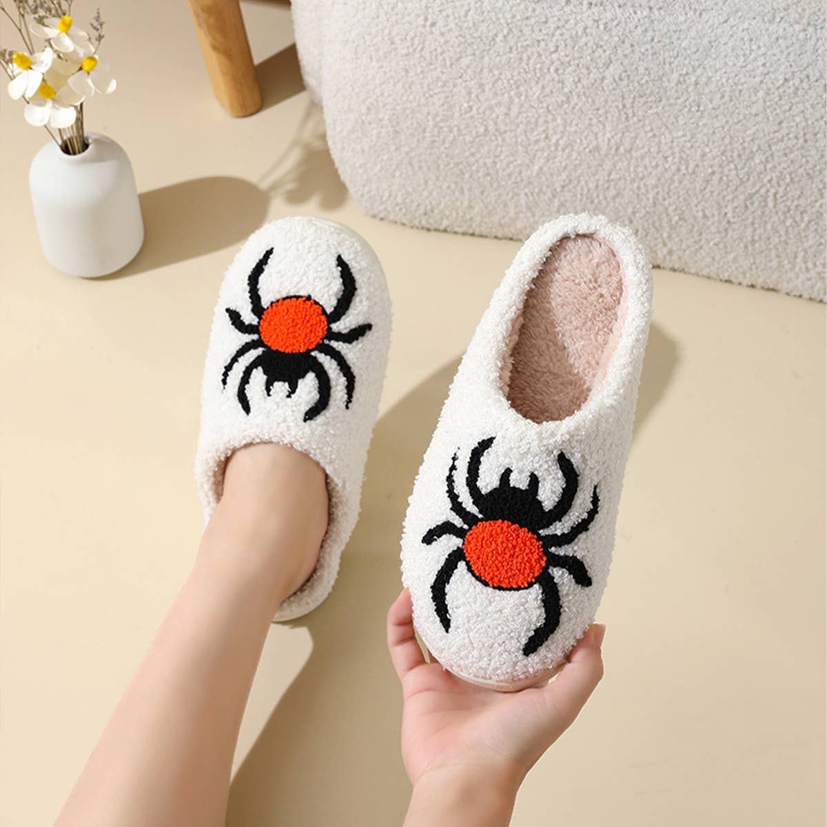 HALLOWEEN CARTOON PATTERN WARM COTTON SLIPPERS