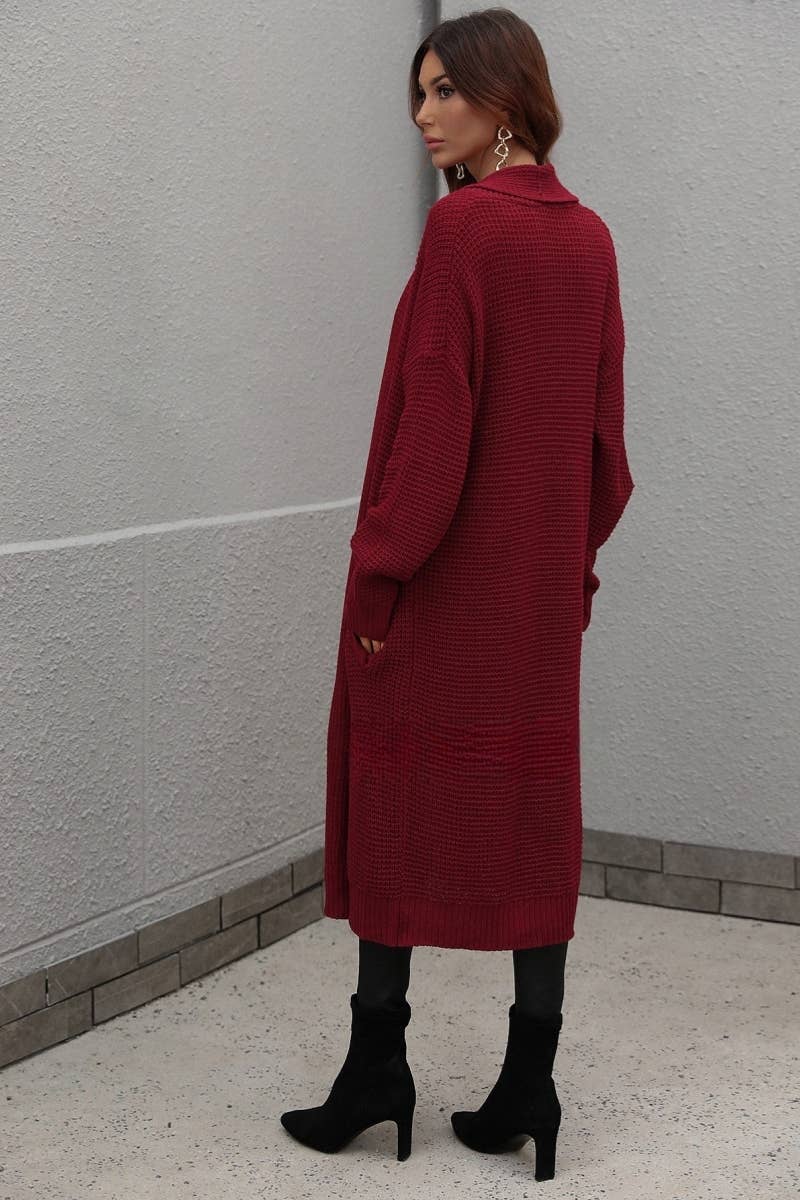 CWOCAL373 Casual Open Front Long Cardigan Sweater