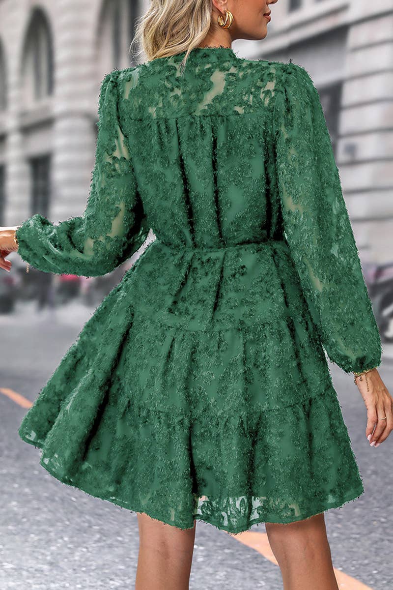 CWDSD7033_MULTICOLOR FASHION LONG SLEEVE DRESS