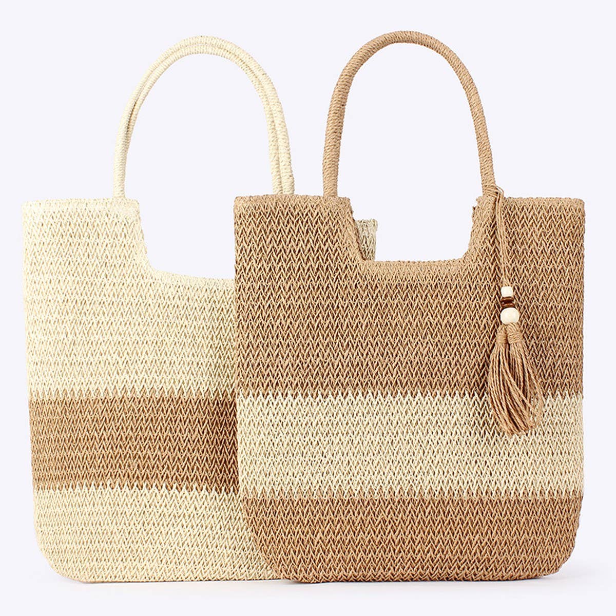 SIMPLE SOLID COLOR PAPER ROPE WOVEN BAG_CWAB4716