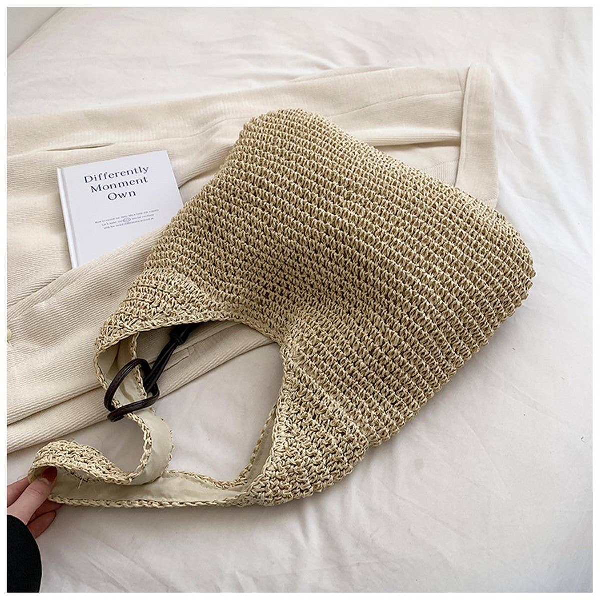 FASHIONABLE AND SIMPLE SHOULDER WOVEN BAG_CWAB2313