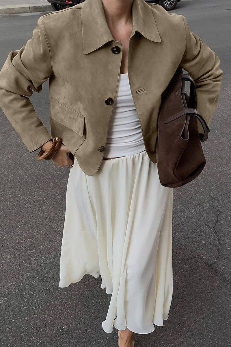 CWOCO00198_COMMUTER BUTTON SOLID COLOR LONG-SLEEVED JACKET