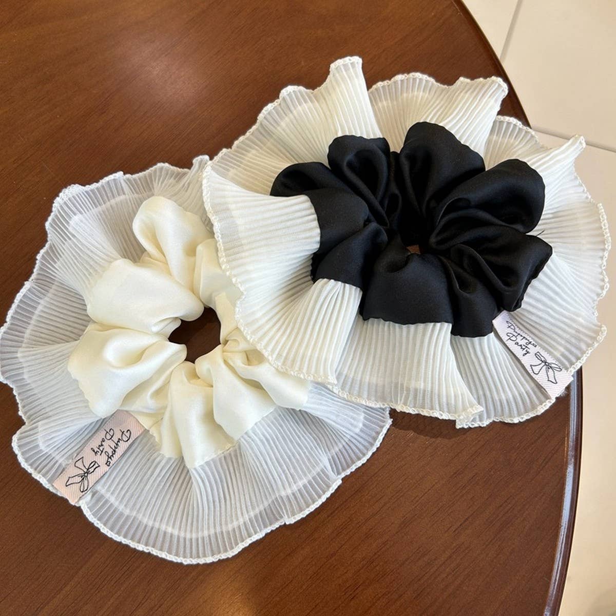 DOUBLE LAYER WIDE PLEATS COLORA HAIRSCRUNCHIES