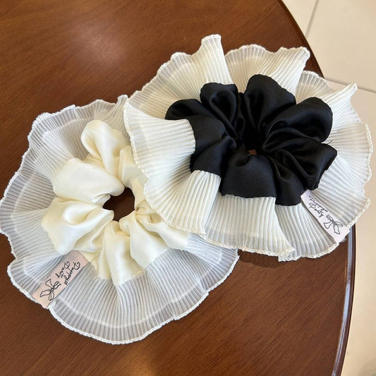 DOUBLE LAYER WIDE PLEATS COLORA HAIRSCRUNCHIES