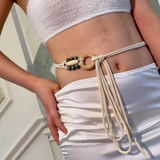 Braided Double Layer Waist Belt for Dresses_CWMM6412