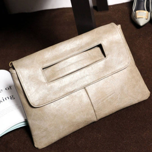 PU crossbody strap large-capacity clutch