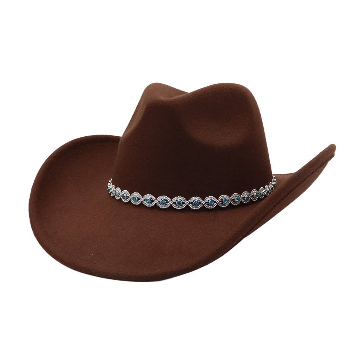 Unisex Wide Brim Western Cowboy Fedora Hat_CWAH04478