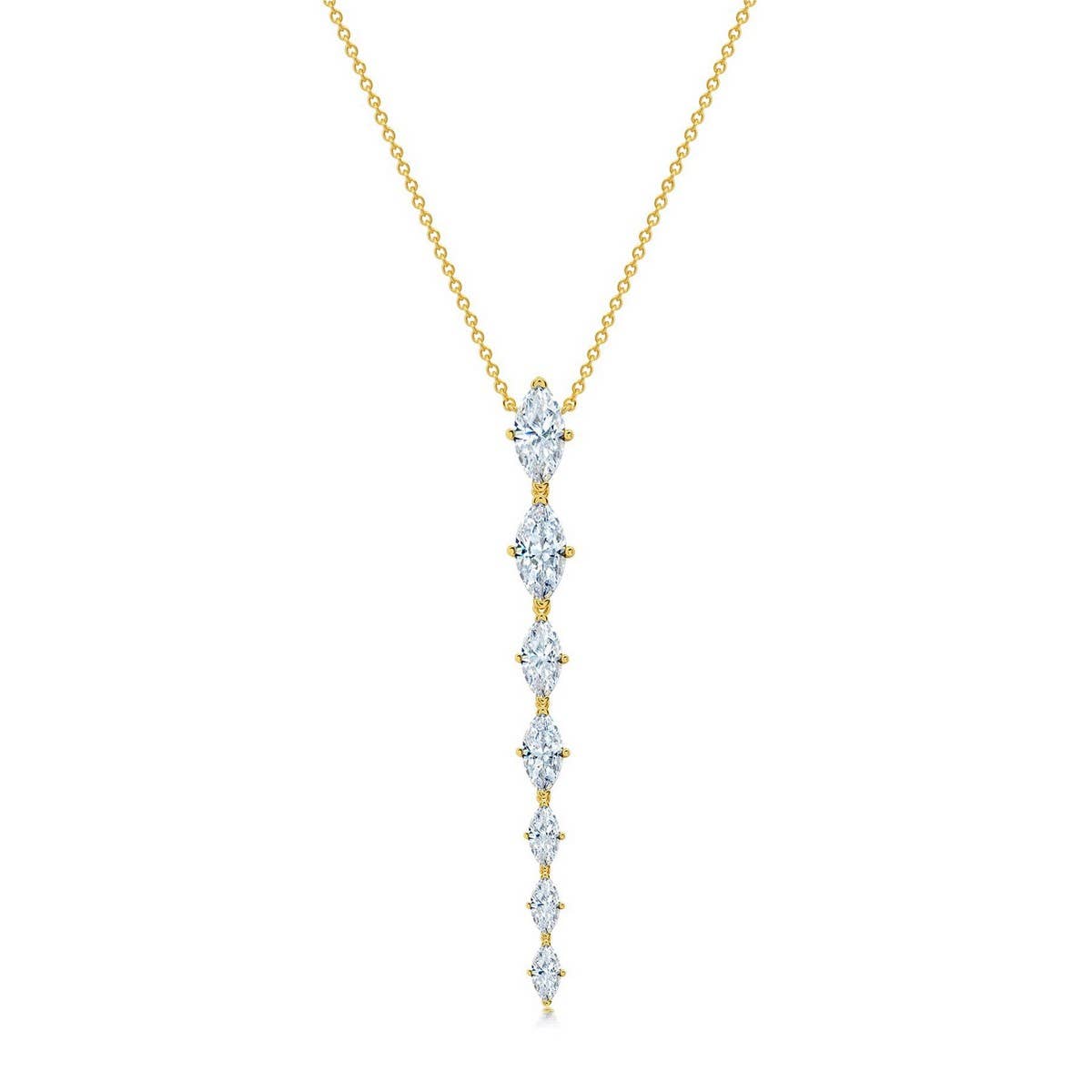 Zirconia Oval Round Pendant Necklace_CWMM5305