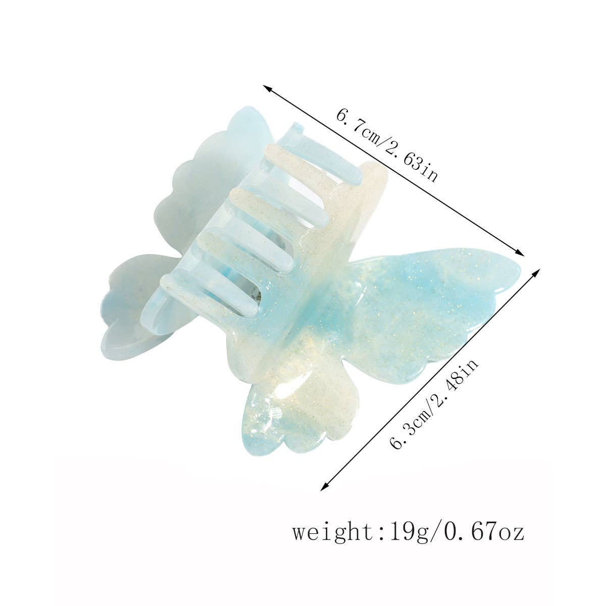 DOUBLE-LAYER BUTTERFLY GRADIENT PEARL HAIRPIN