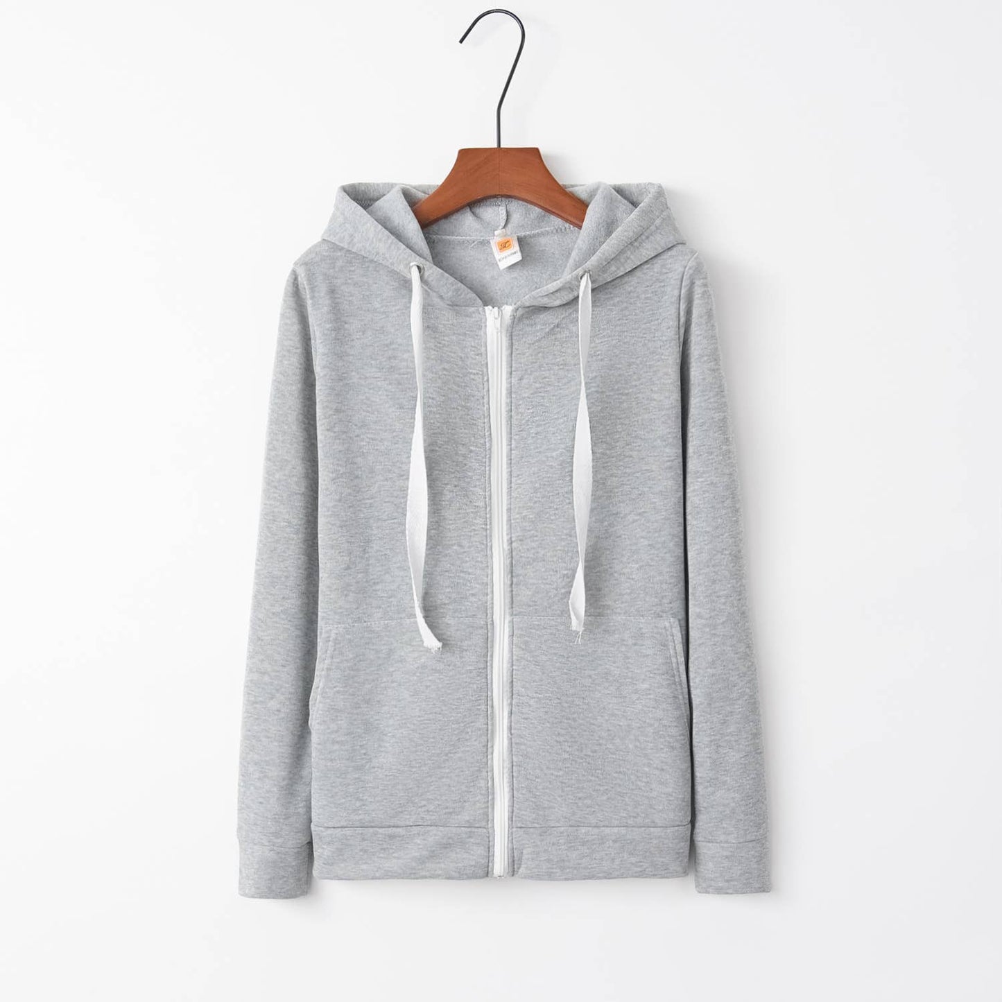 HOODED ZIPPER LONG-SLEEVED FLEECE CARDIGAN COAT