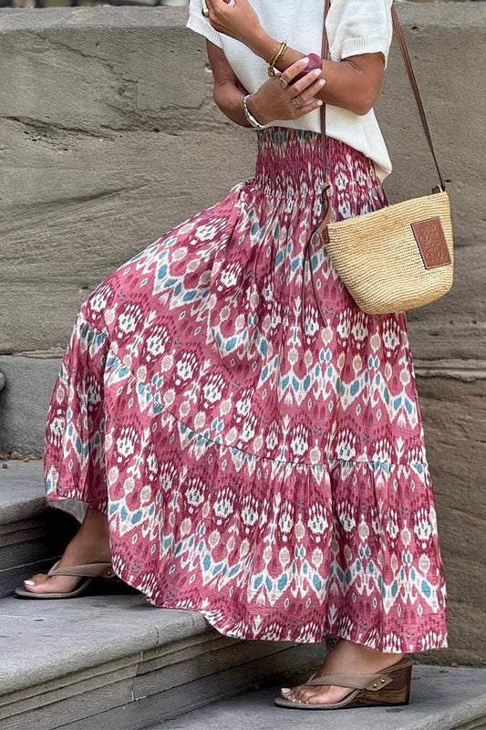 CWBLS0627_SUMMER NEW ELASTIC WAIST WIDE SWING SKIRT