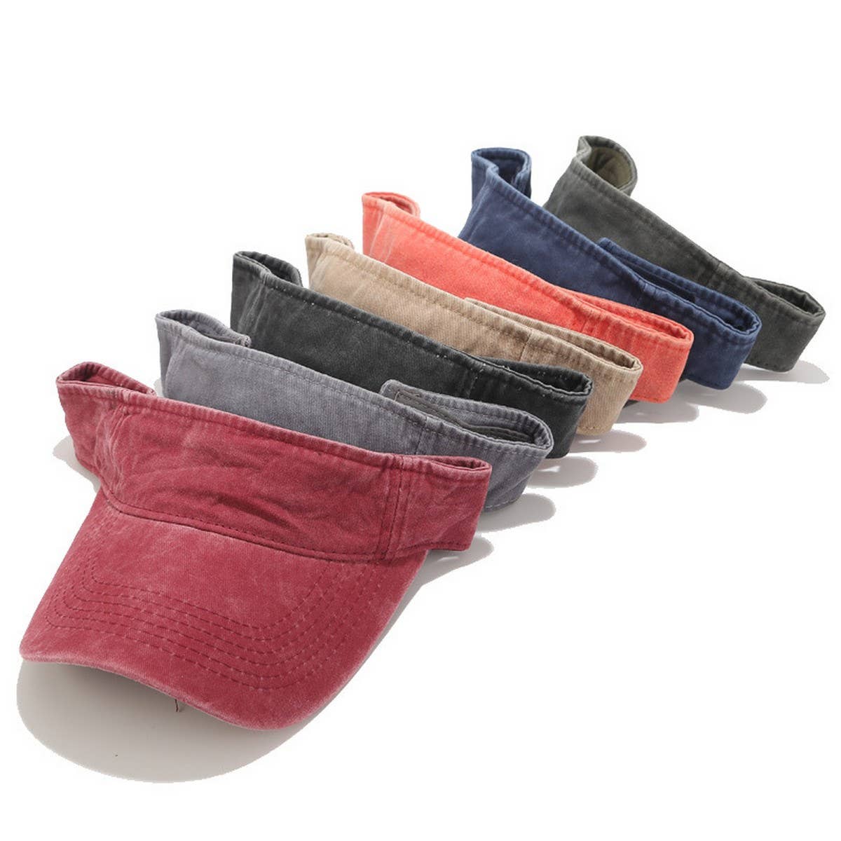 Washed Cotton Visor Hat - Street Style Sun Cap_CWAH3306