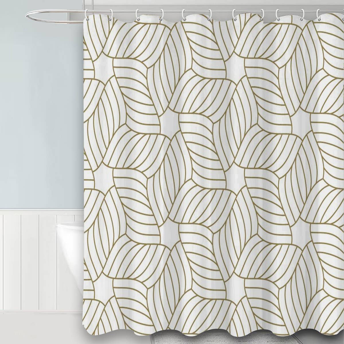 SIMPLE GEOMETRIC WATERPROOF SHOWER CURTAIN_CWMM1796