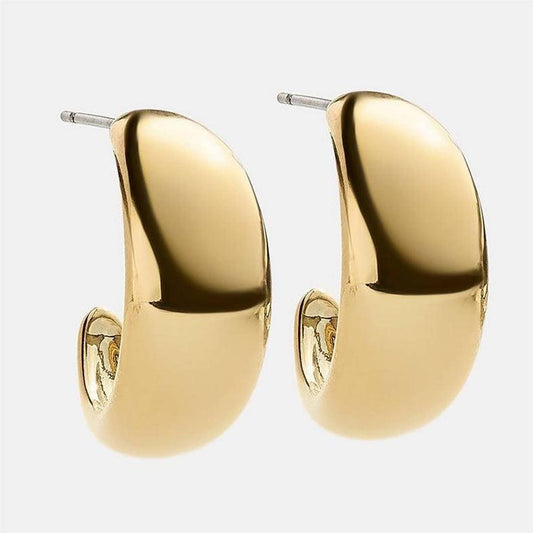 Irregular White Zirconia Stud Earrings 18K Gold