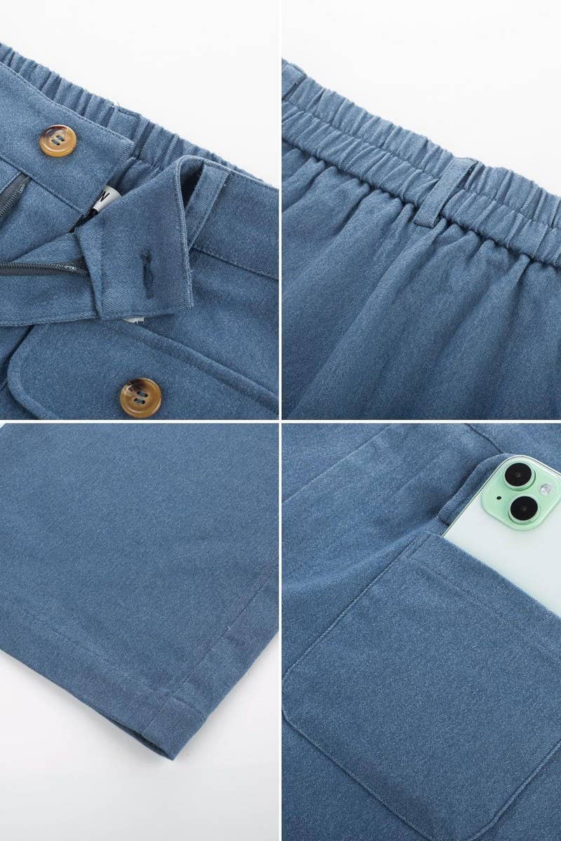 CWBLP1852_SOLID COLOR HIGH WAIST POCKET WIDE LEG TROUSERS