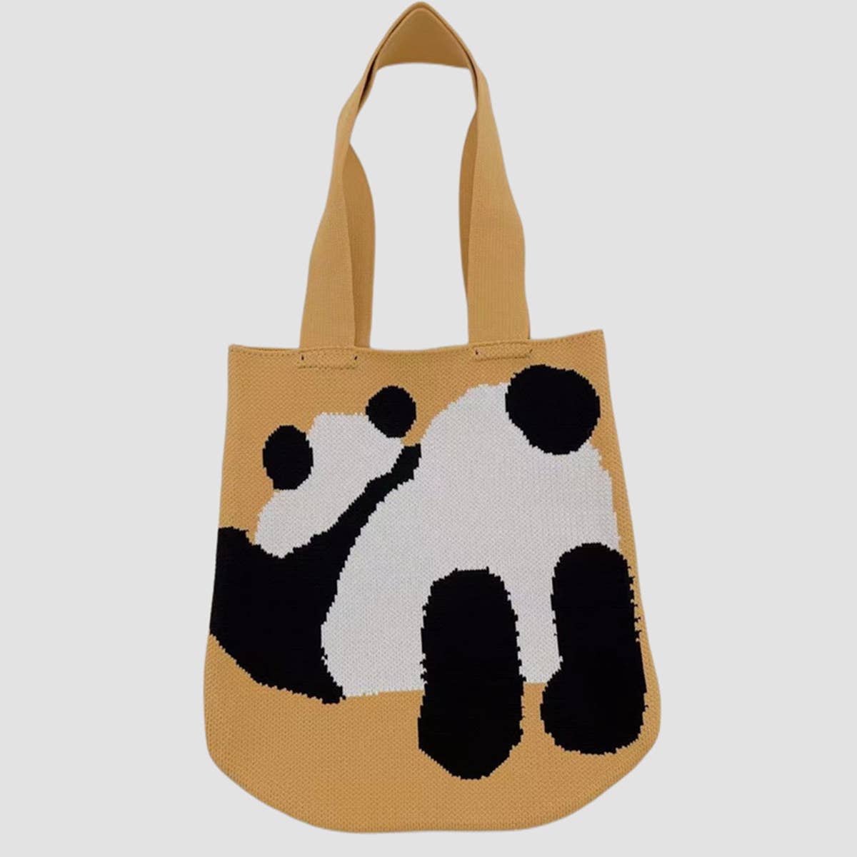 WOMEN CASUAL PANDA KNITTED HANDBAG SHOULDER BAG_CWAB0850