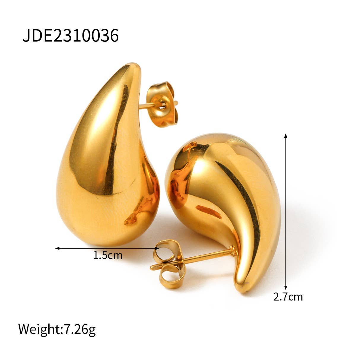 HYPOALLERGENIC GOLD-PLATED DROP EARRINGS