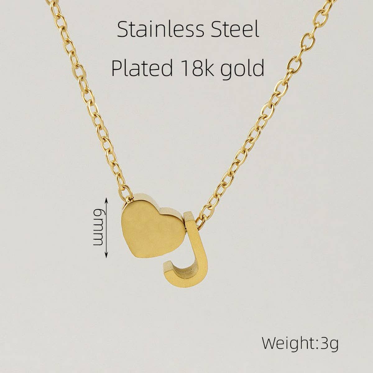 18K GOLD HEART LETTER PENDANT NECKLACE_CWAJE0692