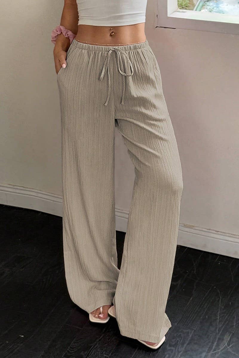 CWBLP01101_2025 FALL SOLID COLOR STRAIGHT LEG PANTS WOMEN