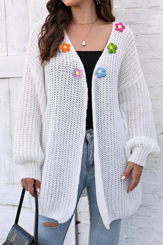 CWOSWL07389_WOMEN CHUNKY KNIT OPEN FRONT CARDIGAN