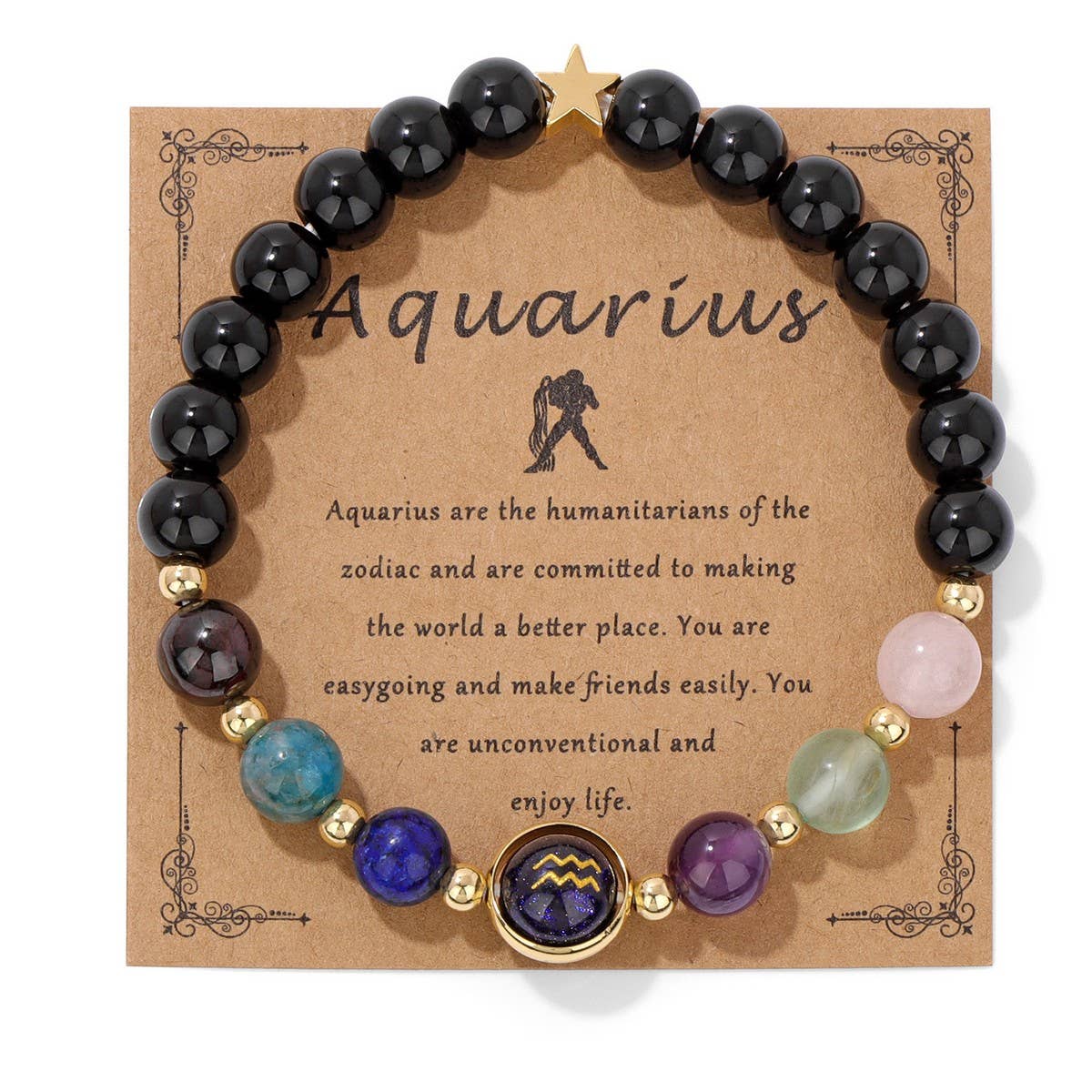 TWELVE CONSTELLATIONS BLUE SAND BEADS BRACELET