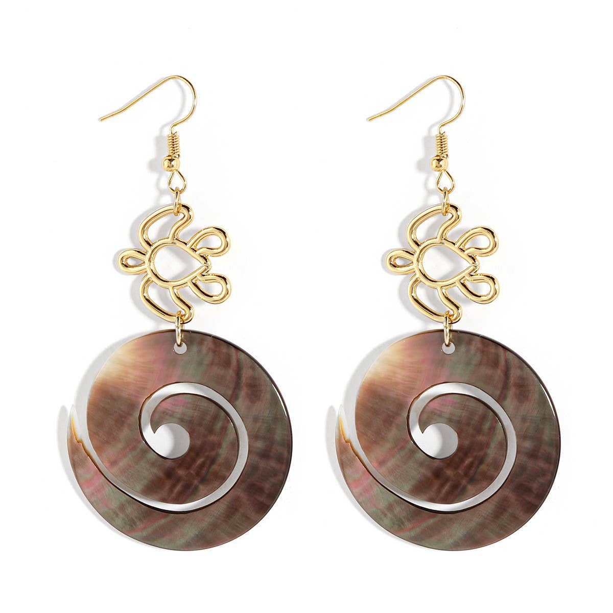 FASHIONABLE DESIGN NATURAL BLACK SHELL EARRINGS