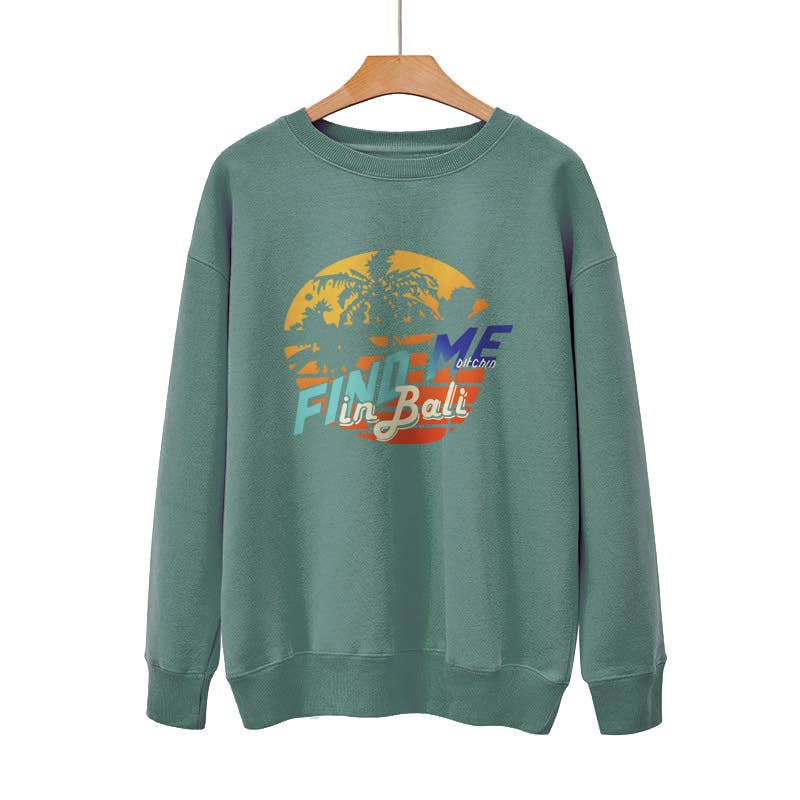 Find me in bali letterprint Loose basic hoodie