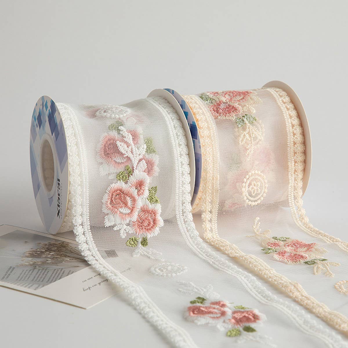 ROSE FLOWER EMBROIDERY LACE DIY RIBBON