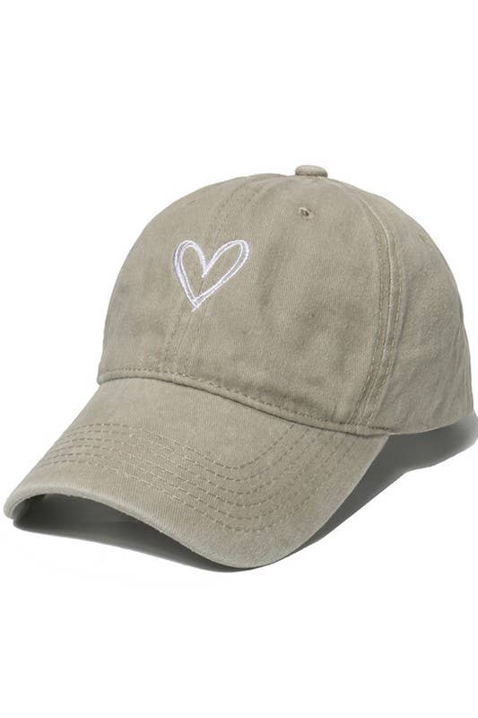 Spring Summer Wash Heart Baseball Cap, Sun Hat CWAH0012