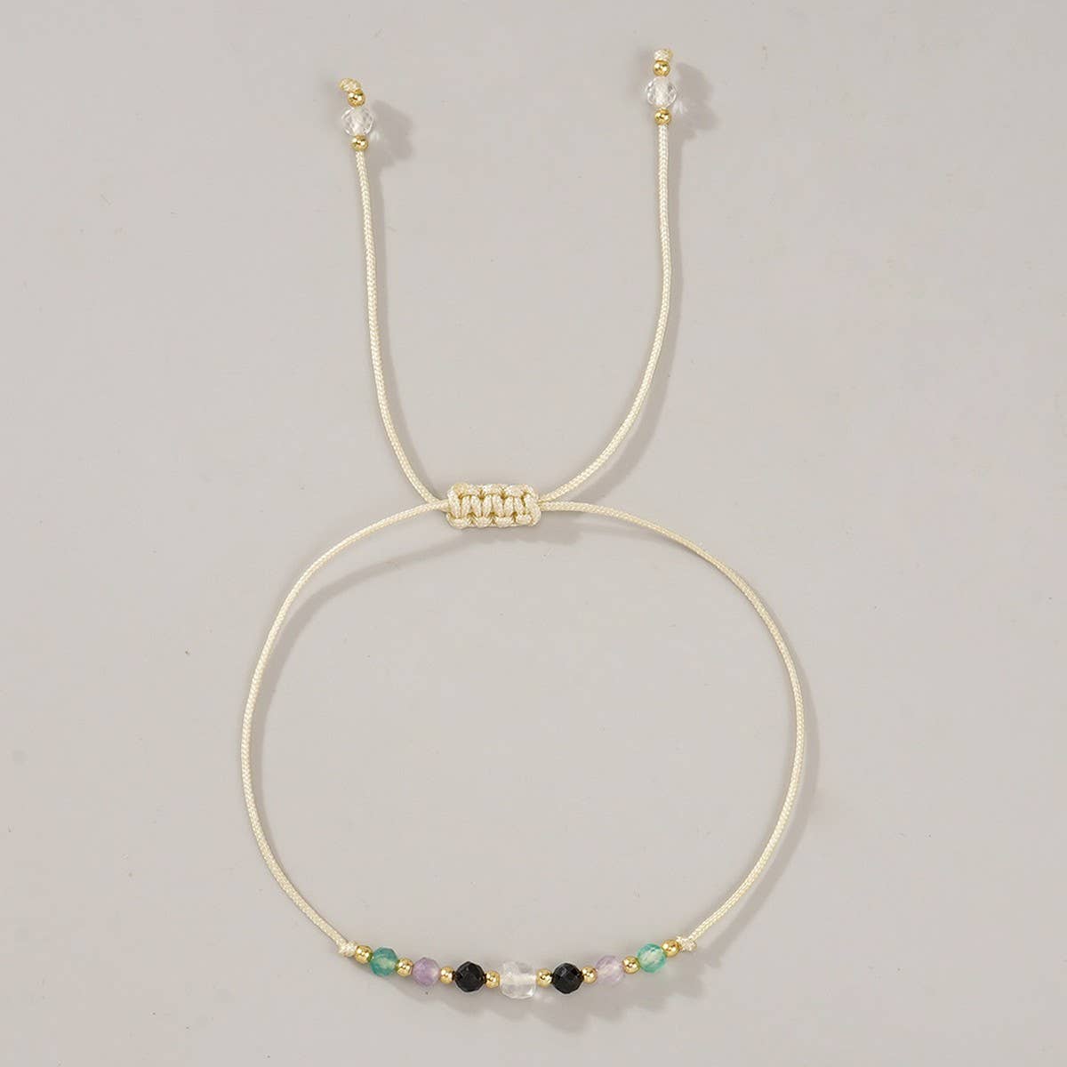 WHITE CRYSTAL COMBINATION BEADED BRACELET_CWAB4625