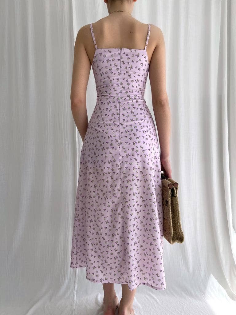 PRINT FLORAL SLIM-FIT SEXY DRESS WITH HIP WRAP