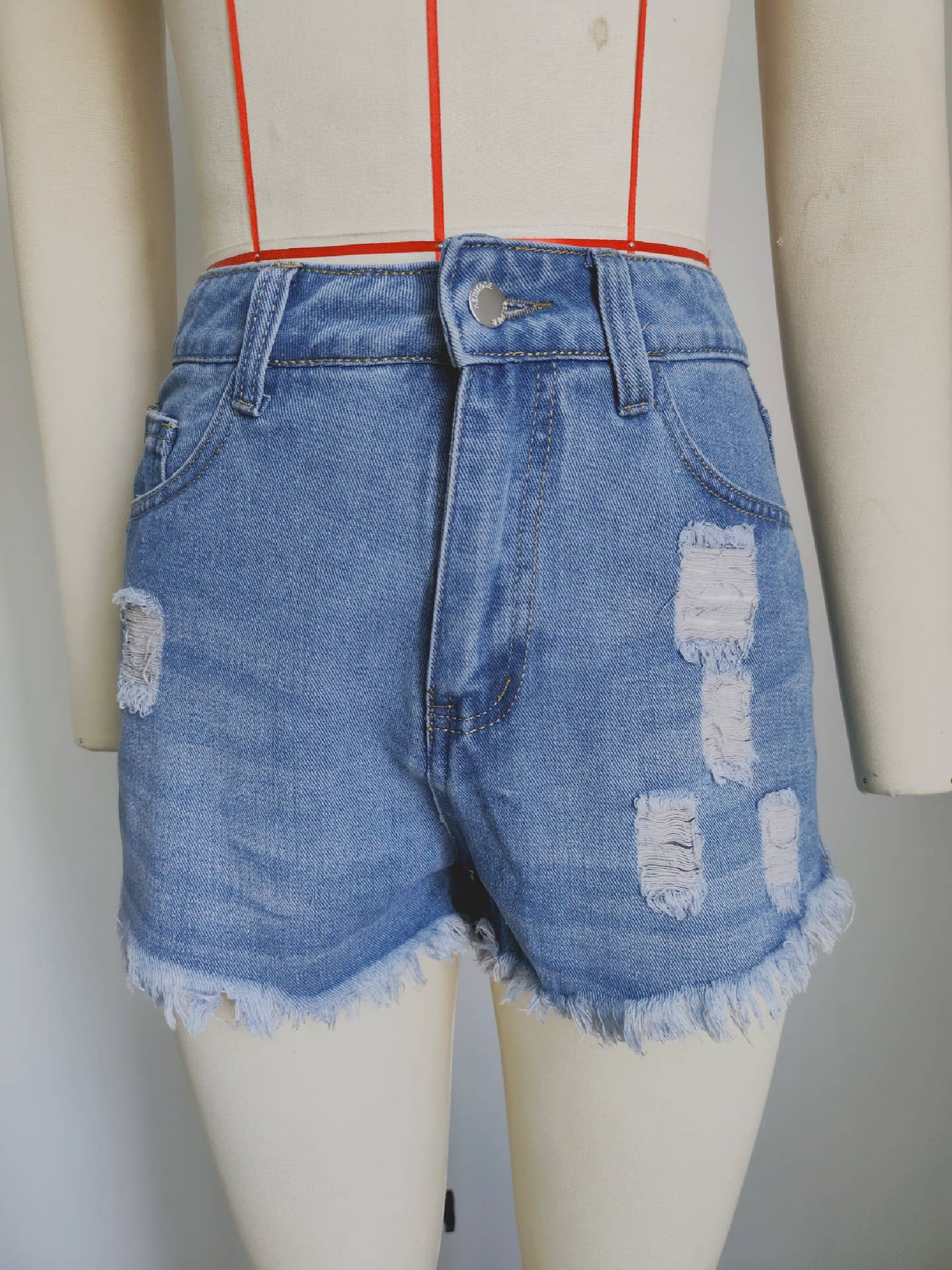 Washed Distressed Denim Shorts for Baddie Look