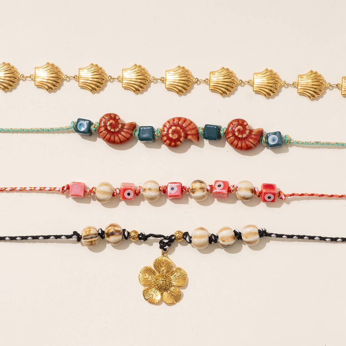 Ocean Style Handmade Glass Beads Necklace_CWMM7544