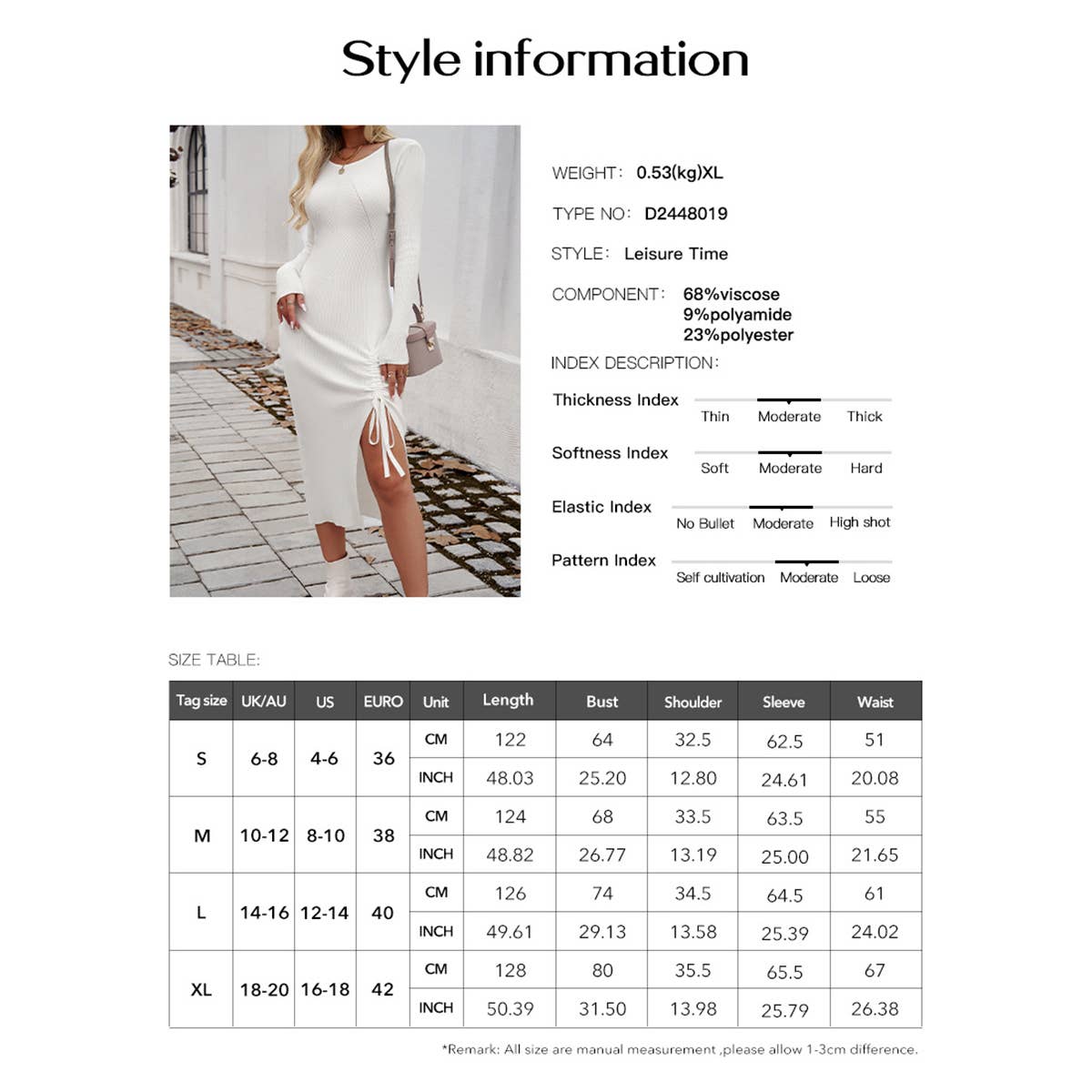 Sexy temperament bag hip round neck split dress