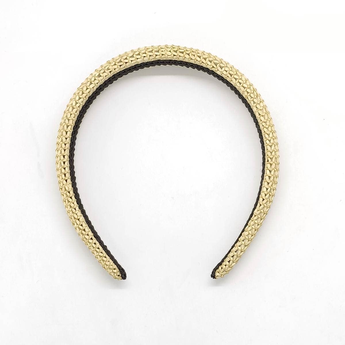 Boho Colorful PP Raffia Padded Crown Headband_CWAHA6324