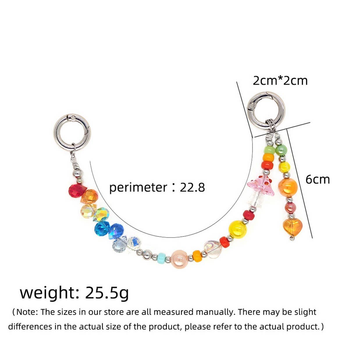 CWMM8688_SIMPLE RAINBOW GRADIENT CRYSTAL BEAD NECKLACE