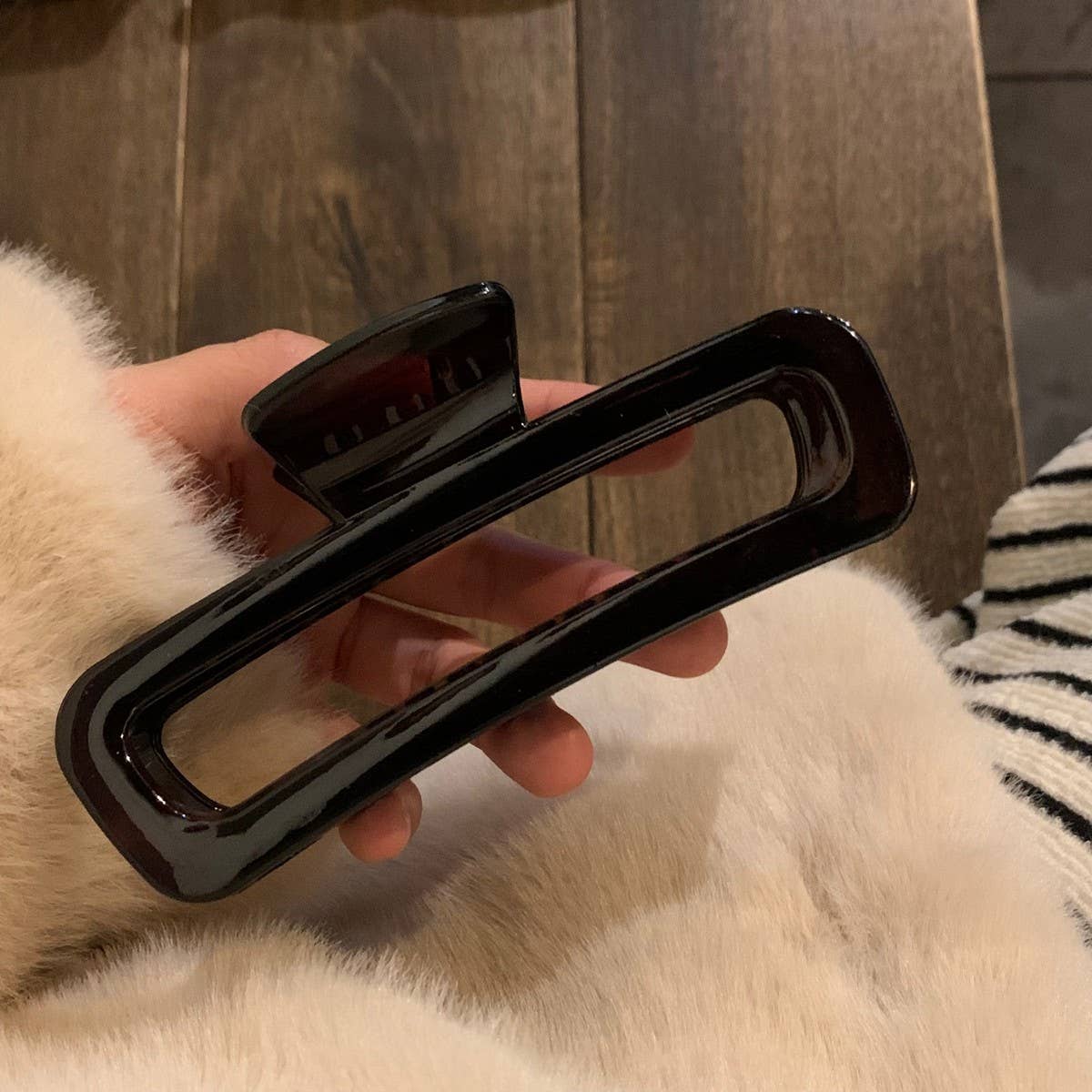 Dark Tea Hair Claw Minimalist Shark Clip for Women