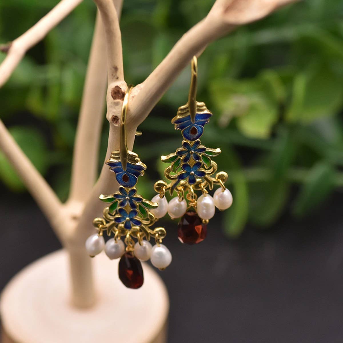 NEW HIGH-END PEACOCK FRESHWATER PEARL EARRINGS