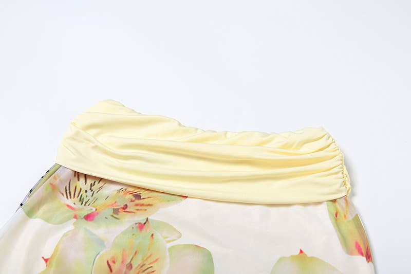 Sexy Halter Cowl Backless Top and Skirt Set