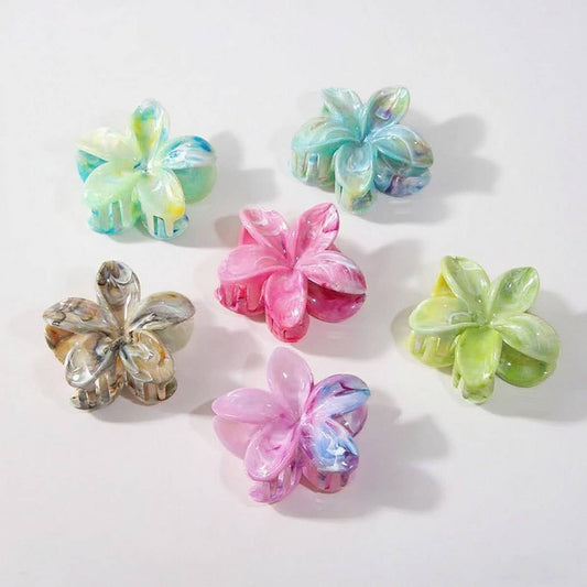 CWAHA07431_MARBLE FLOWER HAIR CLAW CLIP FOR WOMEN UPDO