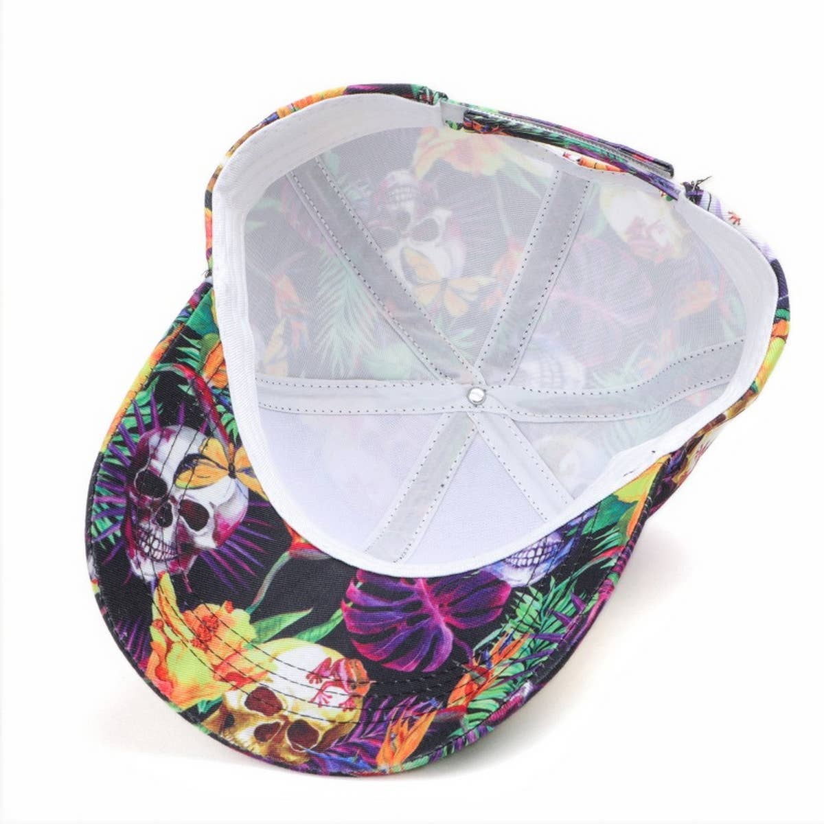 Skull Leaf Print Graffiti Baseball Cap - Sun Hat CWAH1549