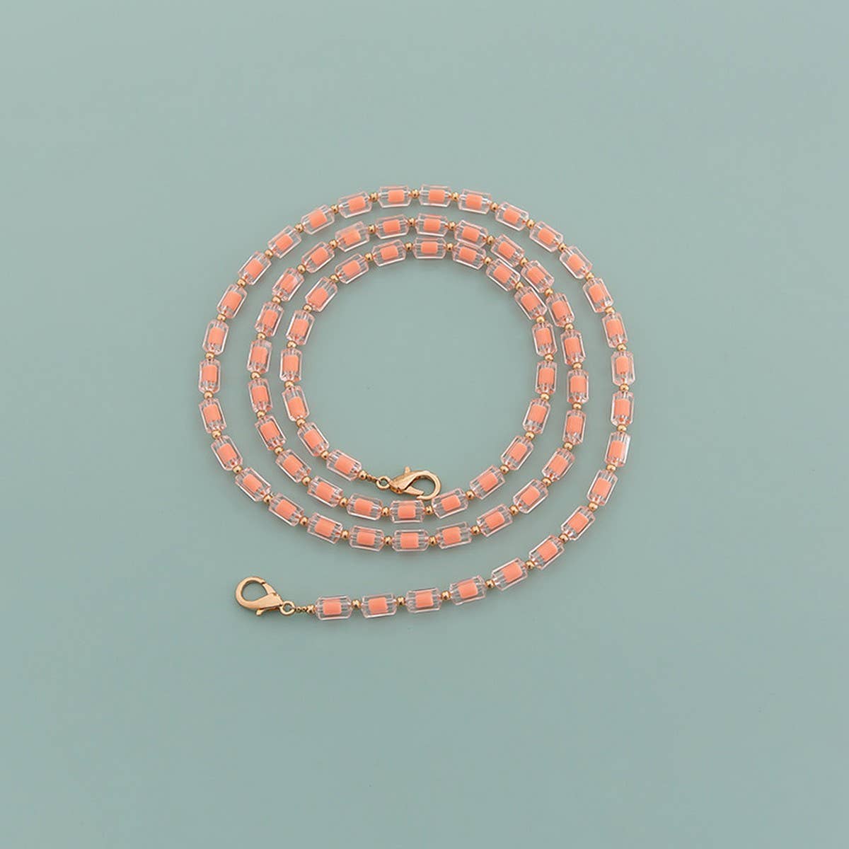 Rainbow Bead,Long Beaded Chain Bag Strap_CWMM5114